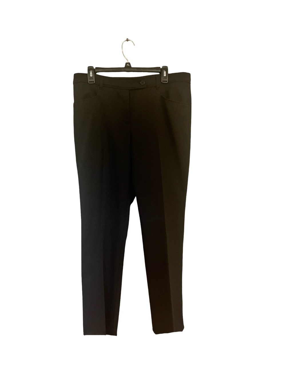 Anne Klein Black Slim Straight Dress Pants